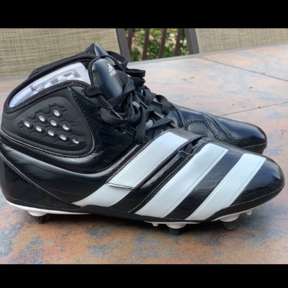 ADIDAS Malice D 3/4 Black White Detachable Football Cleats Mens Size 10